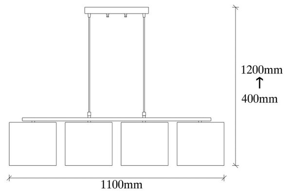 Lampadario nero con paralume in tessuto Baston – Opviq lights