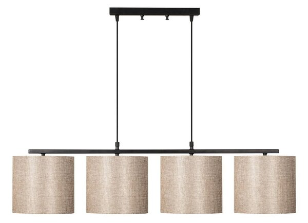 Lampadario nero con paralume in tessuto Baston – Opviq lights