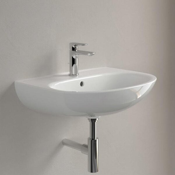 V&B lavabo O.Novo 60x46cm, ovale, con rubinetto, con sfioratore, bianco C-plus