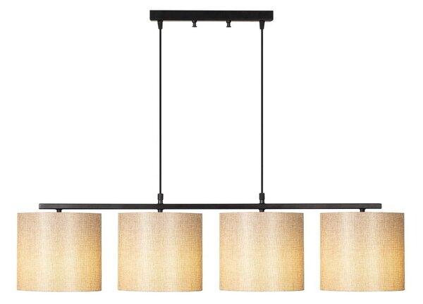 Lampadario nero con paralume in tessuto Baston – Opviq lights