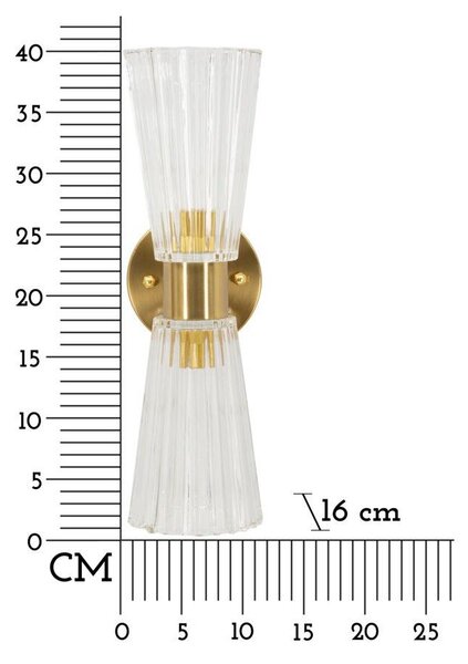 Lampada da parete dorata in vetro Prague – Mauro Ferretti