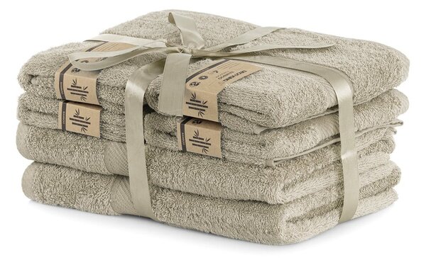 Set di 2 asciugamani da bagno beige e 4 asciugamani Bamby Beige - DecoKing