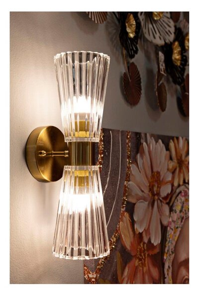 Lampada da parete dorata in vetro Prague – Mauro Ferretti