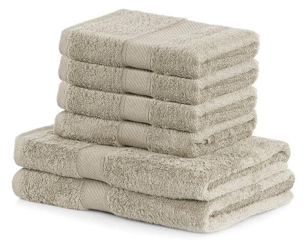 Set di 2 asciugamani da bagno beige e 4 asciugamani Bamby Beige - DecoKing