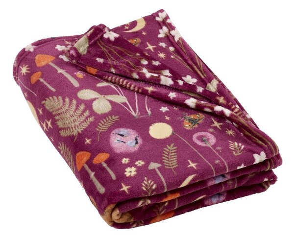 Coperta viola in micropile 130x170 cm Enchanted Twilight Animals – Catherine Lansfield