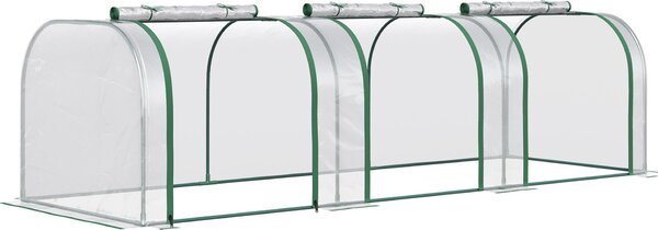 Serra in plastica Fortuna Lai, serra, serra con porta, semenzaio, serra per piante, coltivazione di piante, acciaio, trasparente, 295 x 100 x 80 cm