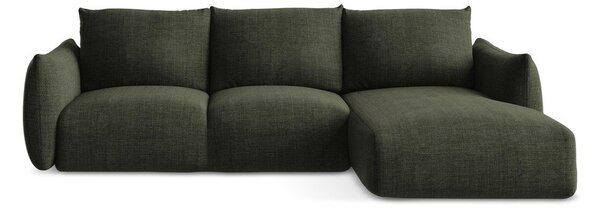Divano angolare verde allungabile (con penisola a destra/con chaise lounge) Leila – Makamii