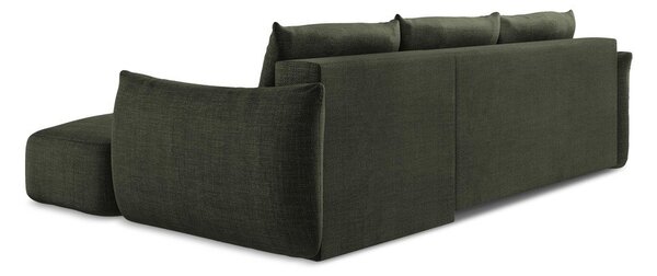 Divano angolare verde allungabile (con penisola a destra/con chaise lounge) Leila – Makamii