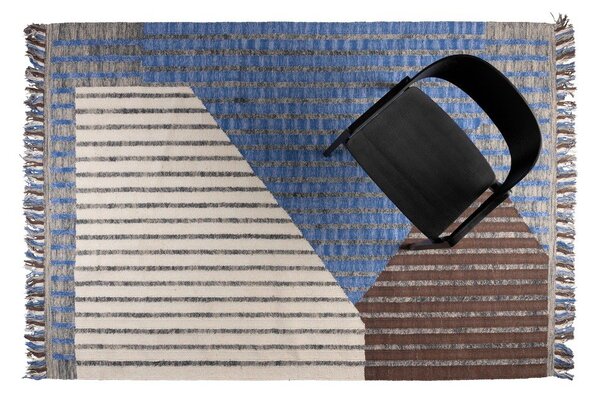Tappeto blu/marrone in cotone 160x230 cm Hampton – Dutchbone