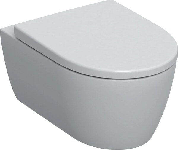 Geberit GE iCon Set Wand-WC mit WC-Sitz, Rimfree Tiefspüler, geschl. Form, T:53cm, weiß