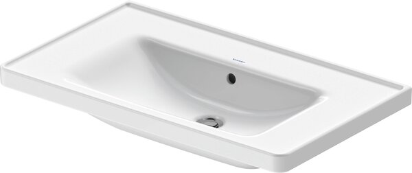 Duravit D-Neo lavabo, 800x480mm, sans trou pour robinet, avec trop-plein, blanc brillant, 2367800060, 2367800060