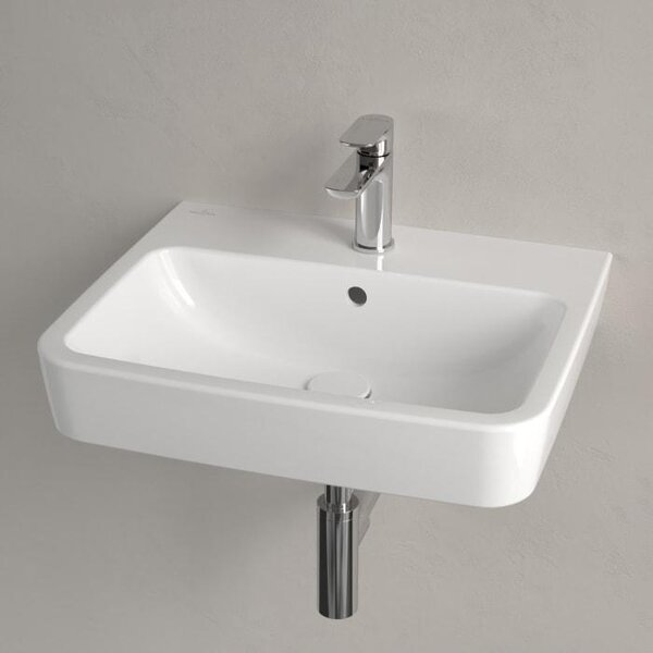 V&B O.NOVO 55x46cm lavabo da incasso/da appoggio, angolare, m HL, con sfioratore, bianco