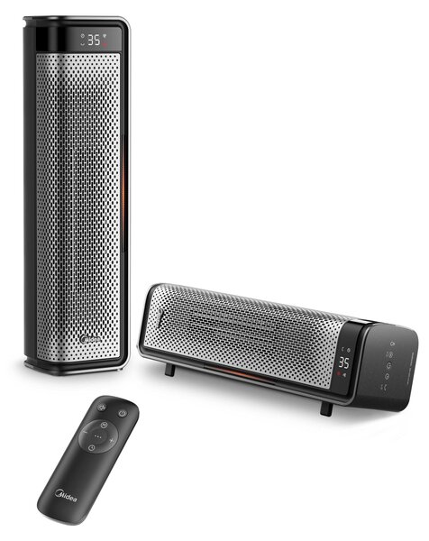 Stufa ventilata da 2000 W, con elemento riscaldante in Vetroceramica PTC, 2-in-1, oscillazione a 65°, colore argento
