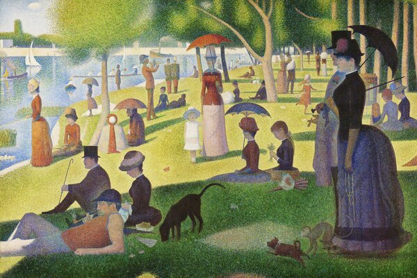 Riproduzione A Sunday on La Grande Jatte Traditional Vintage Landscape - Georges Seurat, (40 x 26.7 cm)