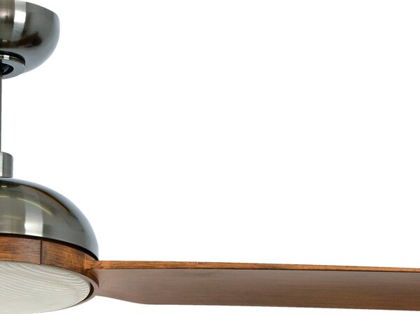 Beacon Lighting Ventilatore da soffitto con luce Unione, nichel/koa, silenzioso dimmerabile, Legno scuro, Soggiorno / Sala da pranzo, Plastica