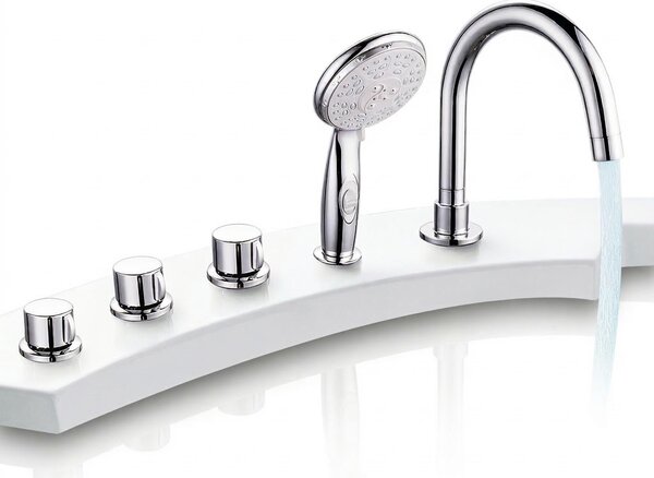 Mucola miscelatore per bordo vasca 5 fori set HandBraunse miscelatore per bordo vasca cascata argento miscelatore per vasca miscelatore per vasca