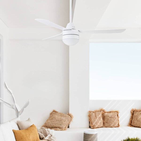 Beacon Lighting Ventilatore da soffitto Beacon con luce Megara bianco Ø 122 cm silenzioso
