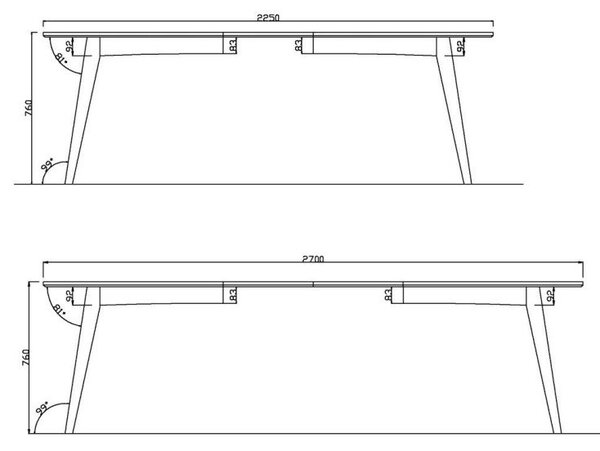 Tavolo da pranzo pieghevole in rovere 180x102 cm Marte - Actona