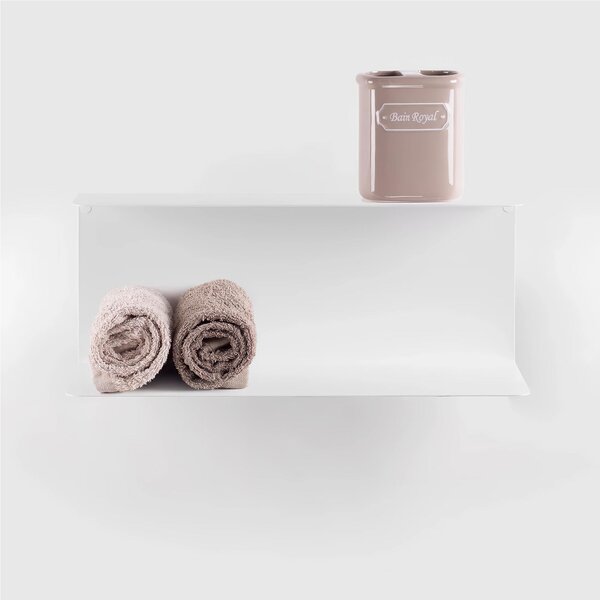 Mensola in metallo da Muro Forty Minimal Dimensioni 40x16,3x h 15,5 cm Portata massima 17.8 kg in acciaio verniciato Bianco RAL 9003 liscio