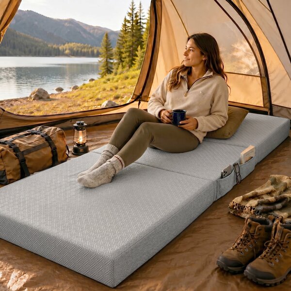 HOMCOM Materasso pieghevole 200x90 cm, spessore 15 cm, fodera lavabile, certificato OEKO-TEX | Aosom Italy