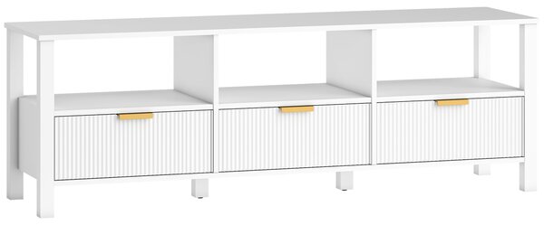 HOMCOM Mobile TV 152 cm, mobile per televisore 165,1 cm con 3 cassetti e 3 ripiani aperti, 152x39,5x50cm, bianco | Aosom Italy