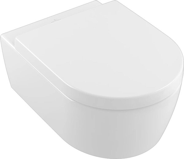 Villeroy & Boch Avento Combi-Pack, WC suspendu à à fond creux avec siège de WC, DirectFlush, suspendu, sortie horizontale, 370x530x315mm, 5656HRR1, 5656HRR1
