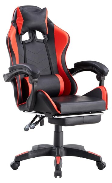 Sedia da gaming da corsa, in ecopelle, regolabile, portata massima 125 kg, colore rosso