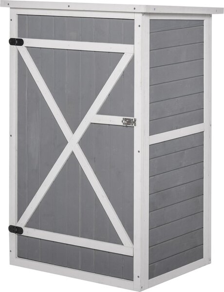 Fortuna Lai Casetta da giardino Ripiani Abete Nero+Grigio+Bianco 75x56x115cm