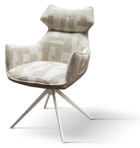 Poltrona girevole <b> Ornella set da uno</b> Bianco/Tortora