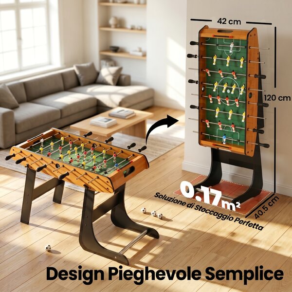 HOMCOM Mini calcio balilla pieghevole con 22 giocatori, 2 palline e segnapunti | Aosom Italy