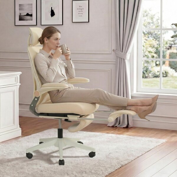 Sedia da ufficio ergonomica STILVORA, dotata di supporto lombare e poggiatesta 3D; sedia pieghevole con cuscino in schiuma e braccioli pieghevoli; sedia da scrivania con pedali