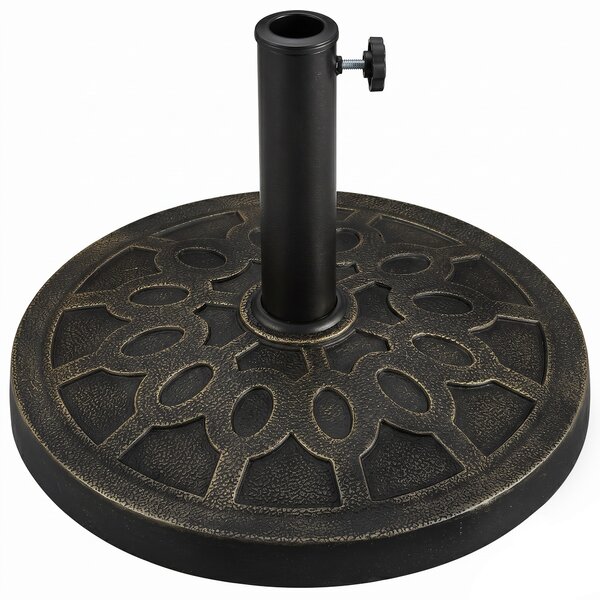 Outsunny Base per Ombrellone Rotondo per Pali da Ø38 e Ø48 mm, in Resina e Acciaio, Ø45 cm, Bronzo