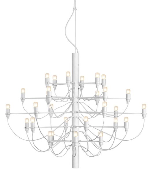 FLOS 2097/30 lampadario LED, ghiacciato, bianco