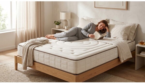 Materasso bifacciale in schiuma dura/media/termoregolatore 90x200 cm Cashmere Premier - Moonia
