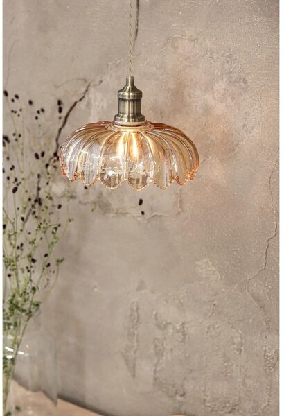 Lampadario color ottone e color ambra con paralume in vetro ø 25,5 cm Kurage – Markslöjd