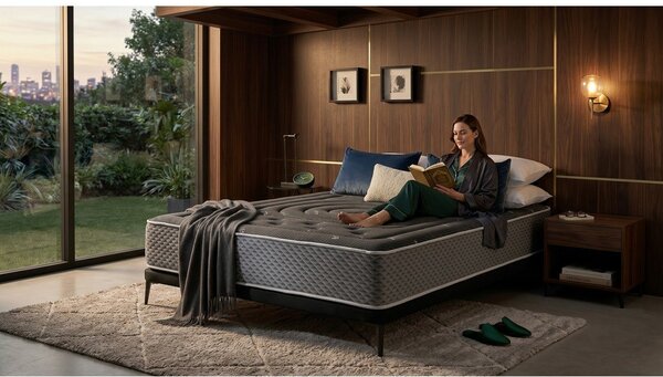 Materasso bifacciale in schiuma media/straordinaria 160x200 cm Premium Black Multizone - Moonia