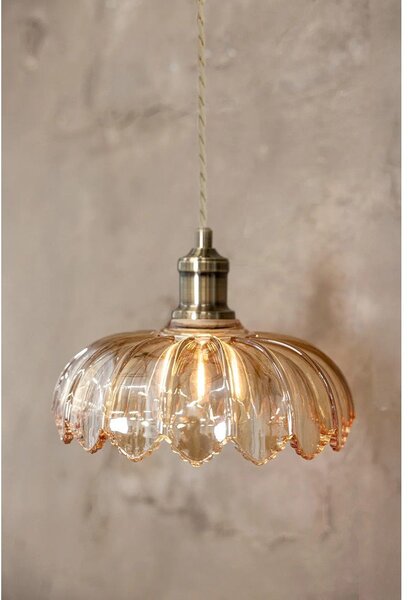 Lampadario color ottone e color ambra con paralume in vetro ø 25,5 cm Kurage – Markslöjd