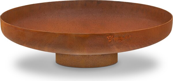 BBQ-Toro, ciotola per fuochi Ø 80 cm, effetto ruggine, focolare da esterno con supporto, cesto per fuochi in acciaio inox