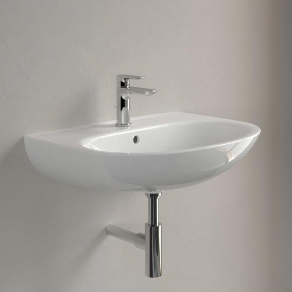 V&B lavabo O.Novo 65x48cm, ovale, rubinetto con troppopieno, bianco