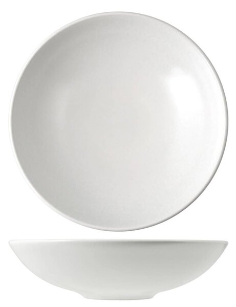 Set 6 piatti fondi Denver in stoneware bianco 20 cm