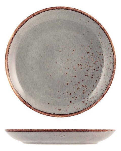 Set 6 piatti frutta Reactive in stoneware grigio 20,5 cm