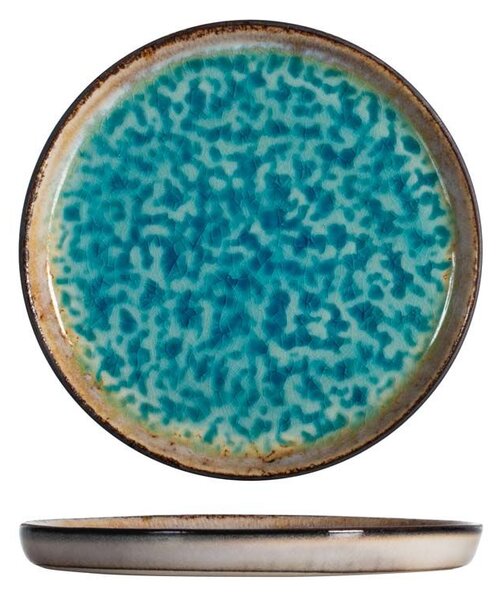 Set 6 piatti pane Teide in stoneware colore azzurro cm 15
