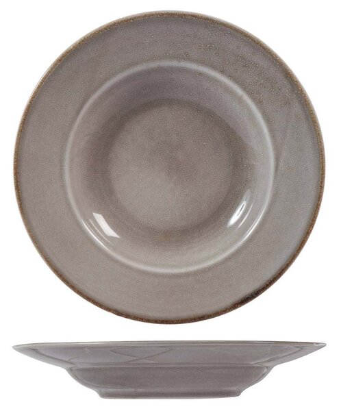 Set 6 piatti pasta Reactive in stoneware grigio 24 cm