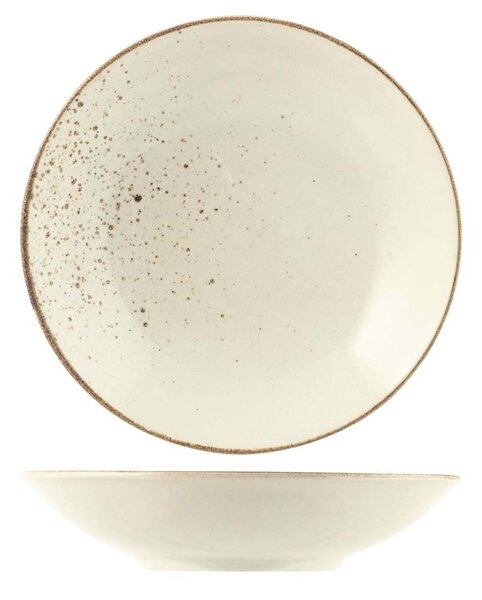 Set 6 piatti fondi Reactive in stoneware ivory 22 cm