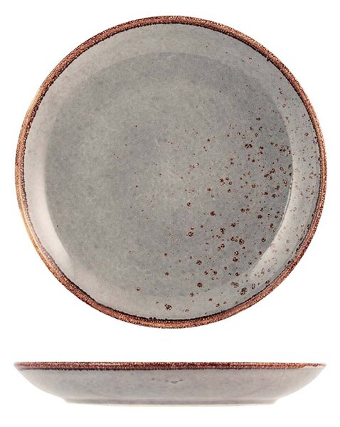 Set 6 piatti piani Reactive in stoneware grigio 27 cm