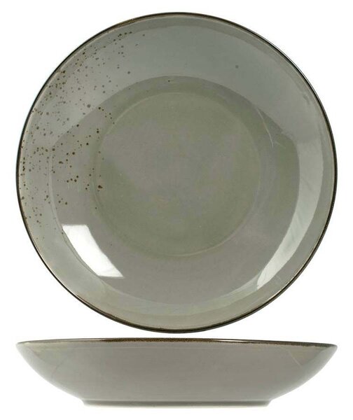 Set 6 piatti pasta Reactive in stoneware grigio 26 cm