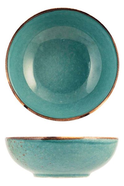 Set 6 boli/piatti fondi Reactive in stoneware azzurro 16,5 cm
