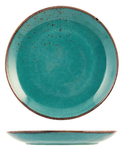 Set 6 piatti piani Reactive in stoneware azzurro 27 cm