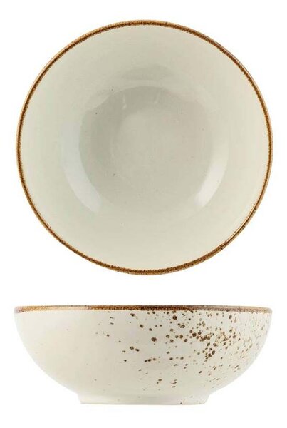 Set 6 boli/piatti fondi Reactive in stoneware ivory 16,5 cm