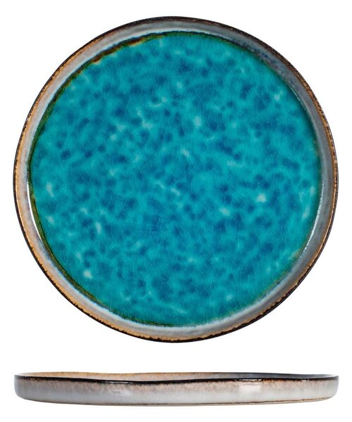 Set 6 piatti frutta Teide in stoneware colore azzurro cm 21